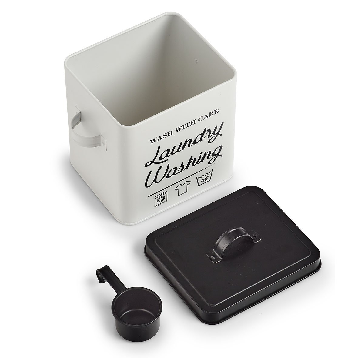 zeller-present-home-waschpulver-box-laundry-metall-mit-l-ffel image 3