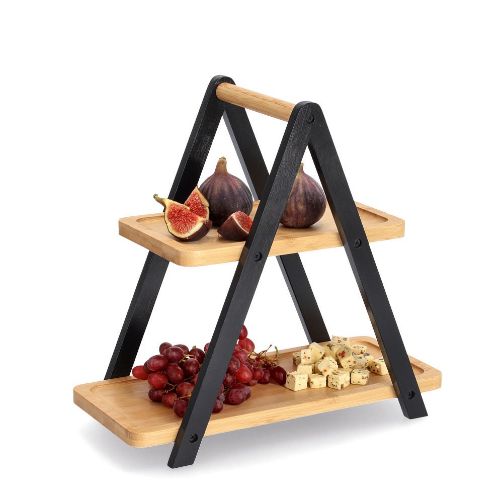 zeller-present-table-etagere-bambus-schwarz-2-st-ckig image 2