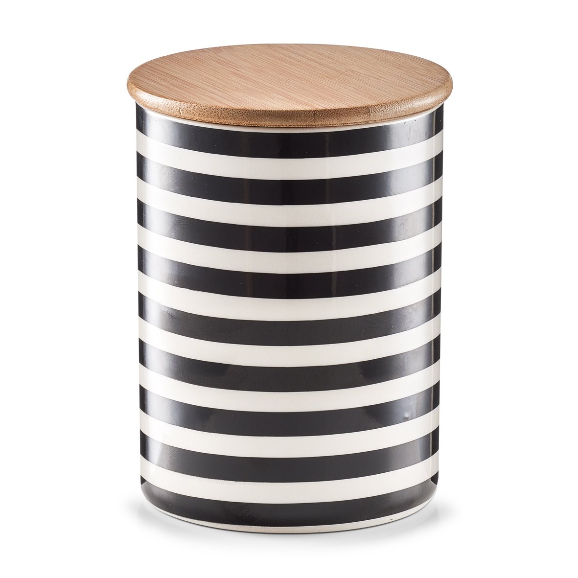 zeller-present-k-che-vorratsdose-stripes-keramik-bambusdeckel image 1