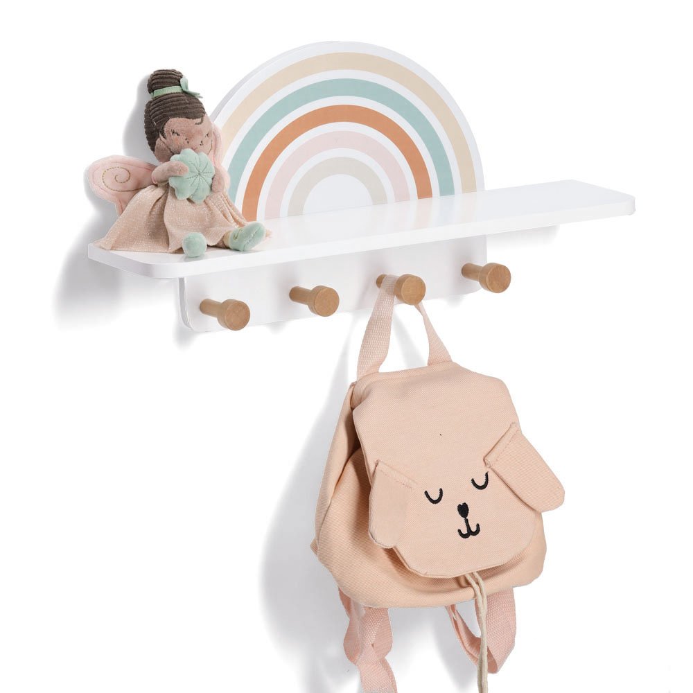 zeller-present-rainbow-kinder-wandgarderobe-holz-ablage image 2