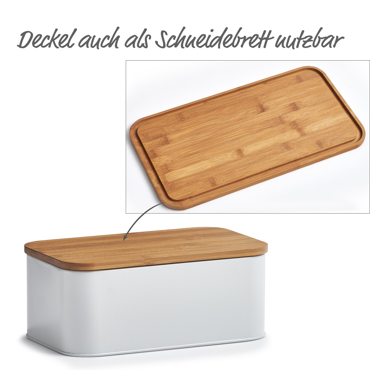 zeller-present-k-che-brotkasten-bambusdeckel-wei-metall image 4