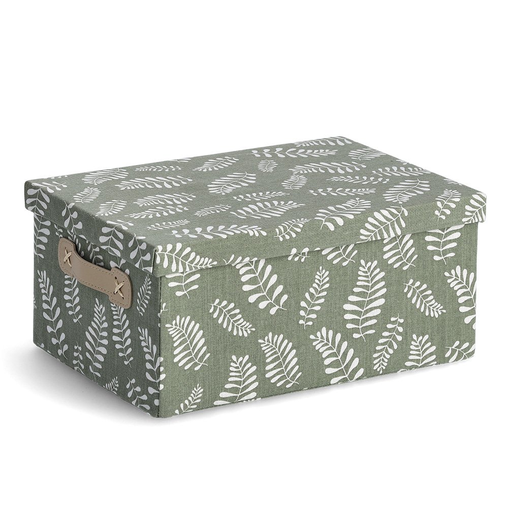zeller-home-living-aufbewahrungsbox-leaves-stoff-mit-deckel image 1