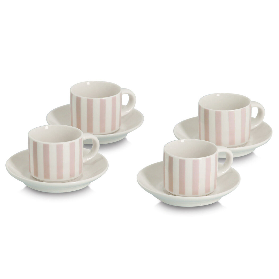 zeller-present-k-che-stripes-espresso-set-8-tlg-porzellan-beige image 1