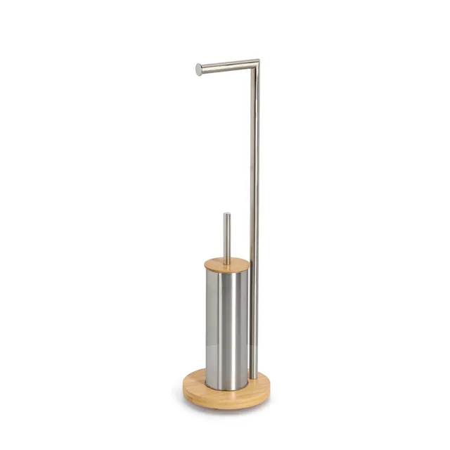 zeller-present-bad-wc-garnitur-edelstahl-bambus-b-rste-halter image 1