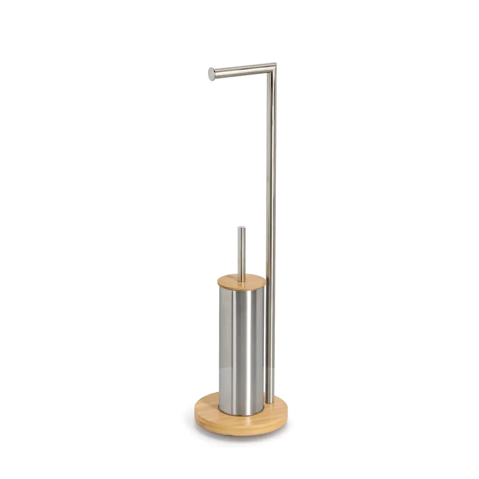 zeller-present-bad-wc-garnitur-edelstahl-bambus-b-rste-halter image 1