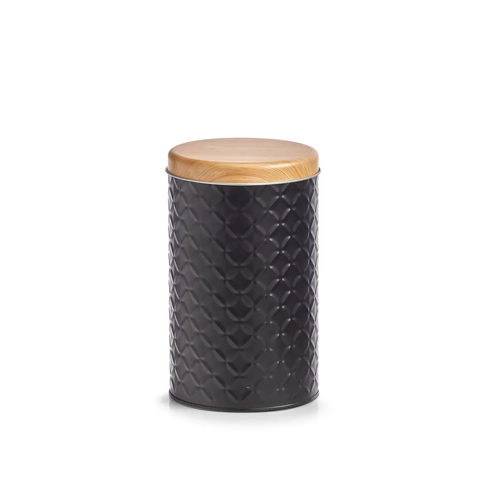 zeller-k-che-vorratsdose-scandi-1370-ml-metall-schwarz image 1