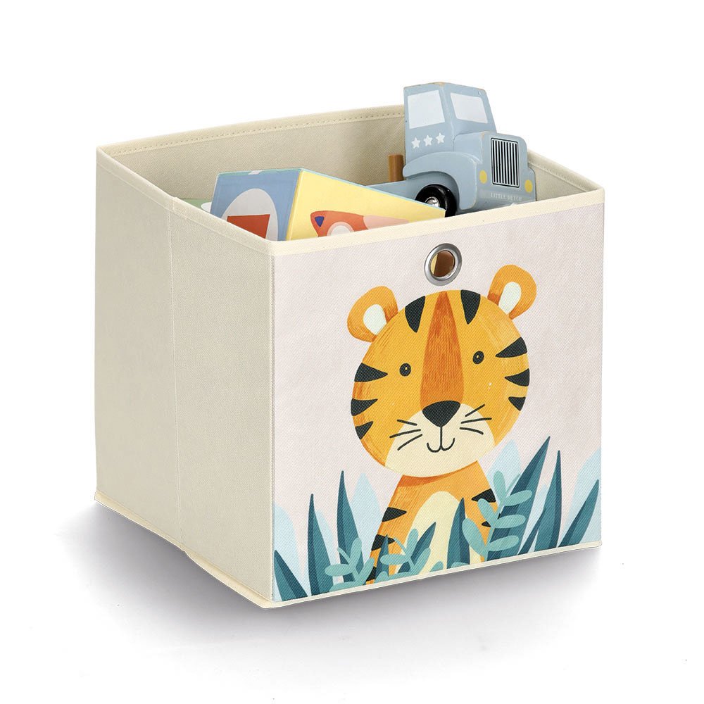 zeller-present-home-living-aufbewahrungsbox-tiger-vlies-beige image 2
