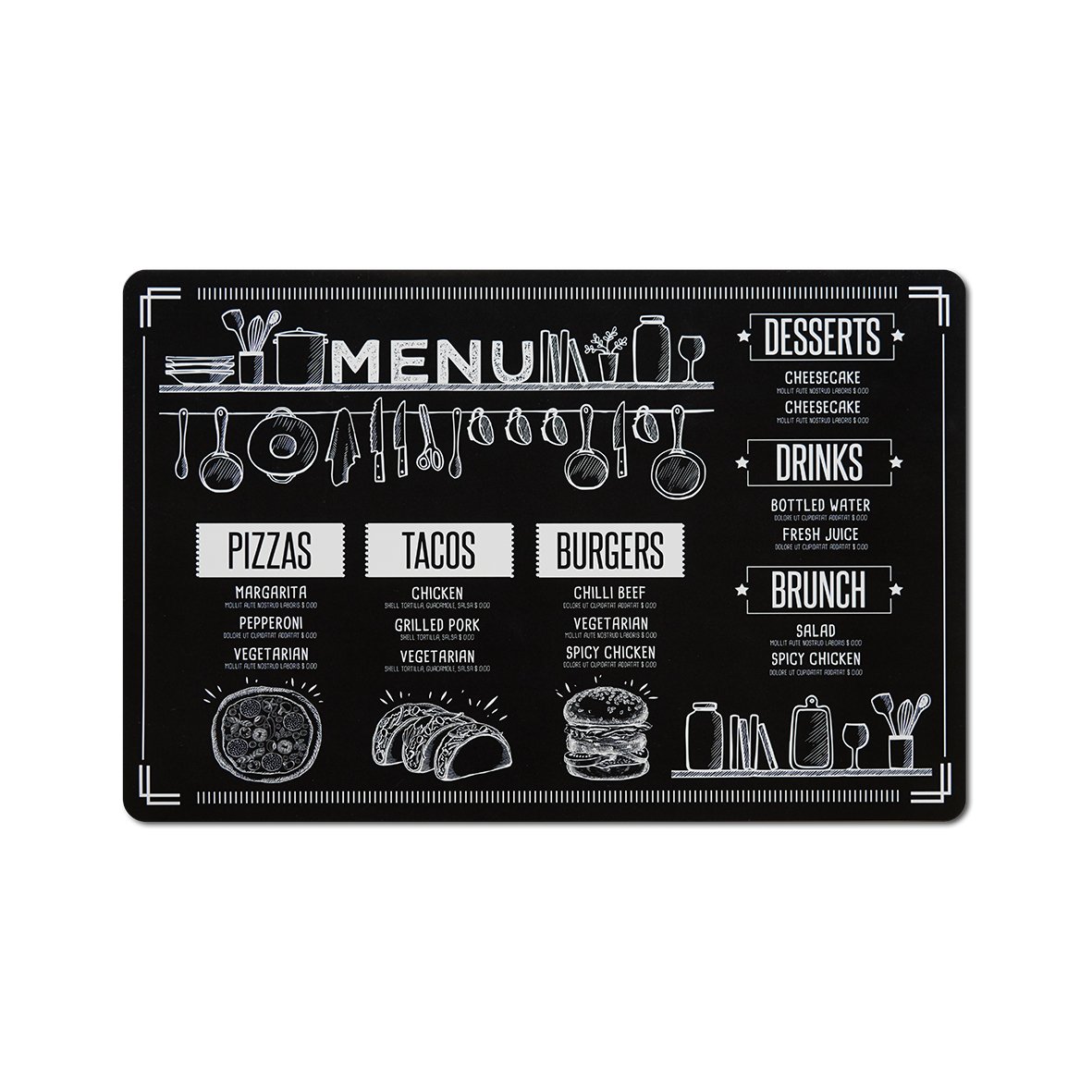 zeller-present-table-platzset-menu-kunststoff-schwarz image 1
