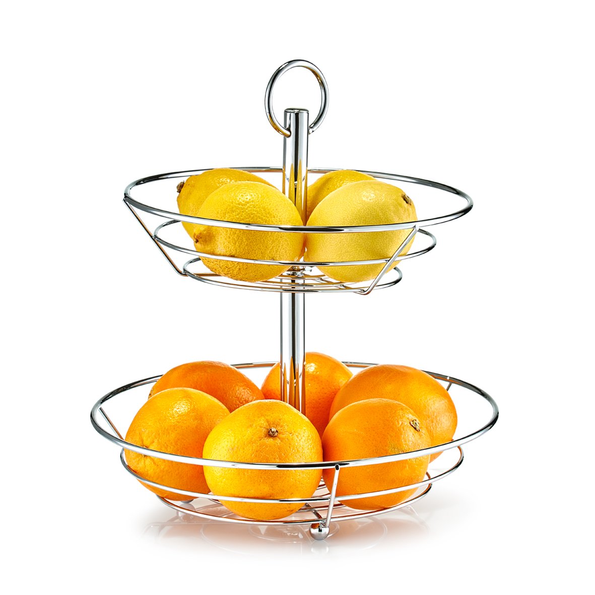 zeller-present-table-obst-etagere-2-lagig-metall-verchromt image 2