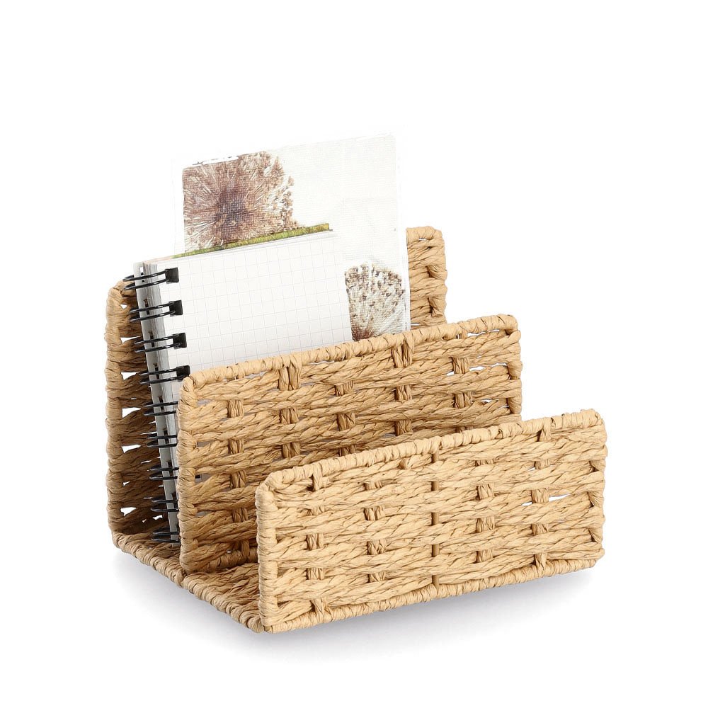 zeller-office-briefbox-papiergeflecht-briefablage-natur image 2