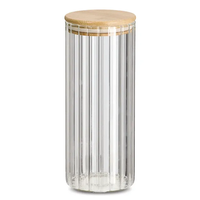 zeller-present-k-che-vorratsglas-rillen-bambusdeckel-1100-ml image 1