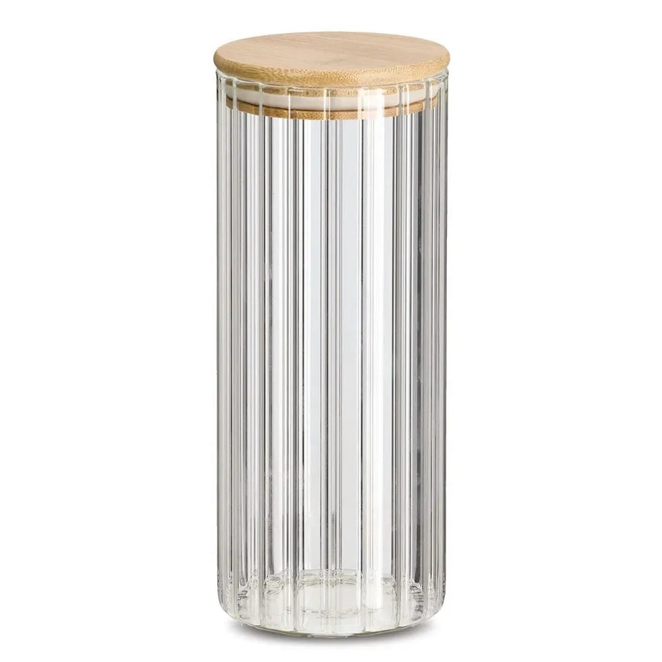 zeller-present-k-che-vorratsglas-rillen-bambusdeckel-1100-ml image 1