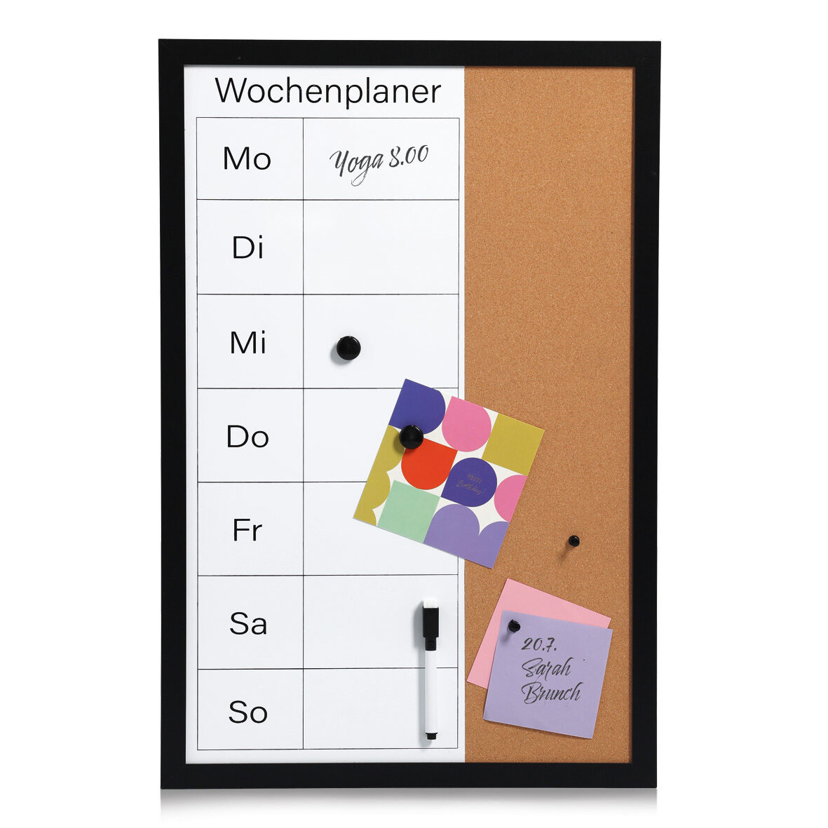 zeller-present-office-wochenplaner-kork-metall-schwarz image 3