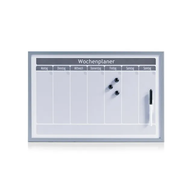 zeller-present-office-wochenplaner-magnetisch-alugrau-metall image 1