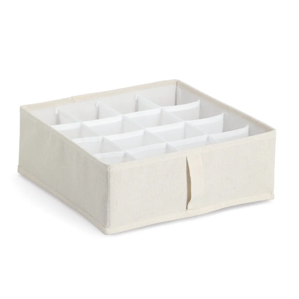 zeller-present-aufbewahrungsbox-16-f-cher-polyester-beige image 1