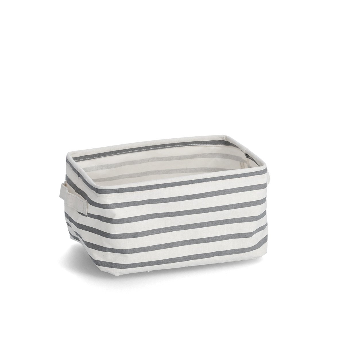 zeller-present-stripes-aufbewahrungskorb-canvas-wei-grau image 1