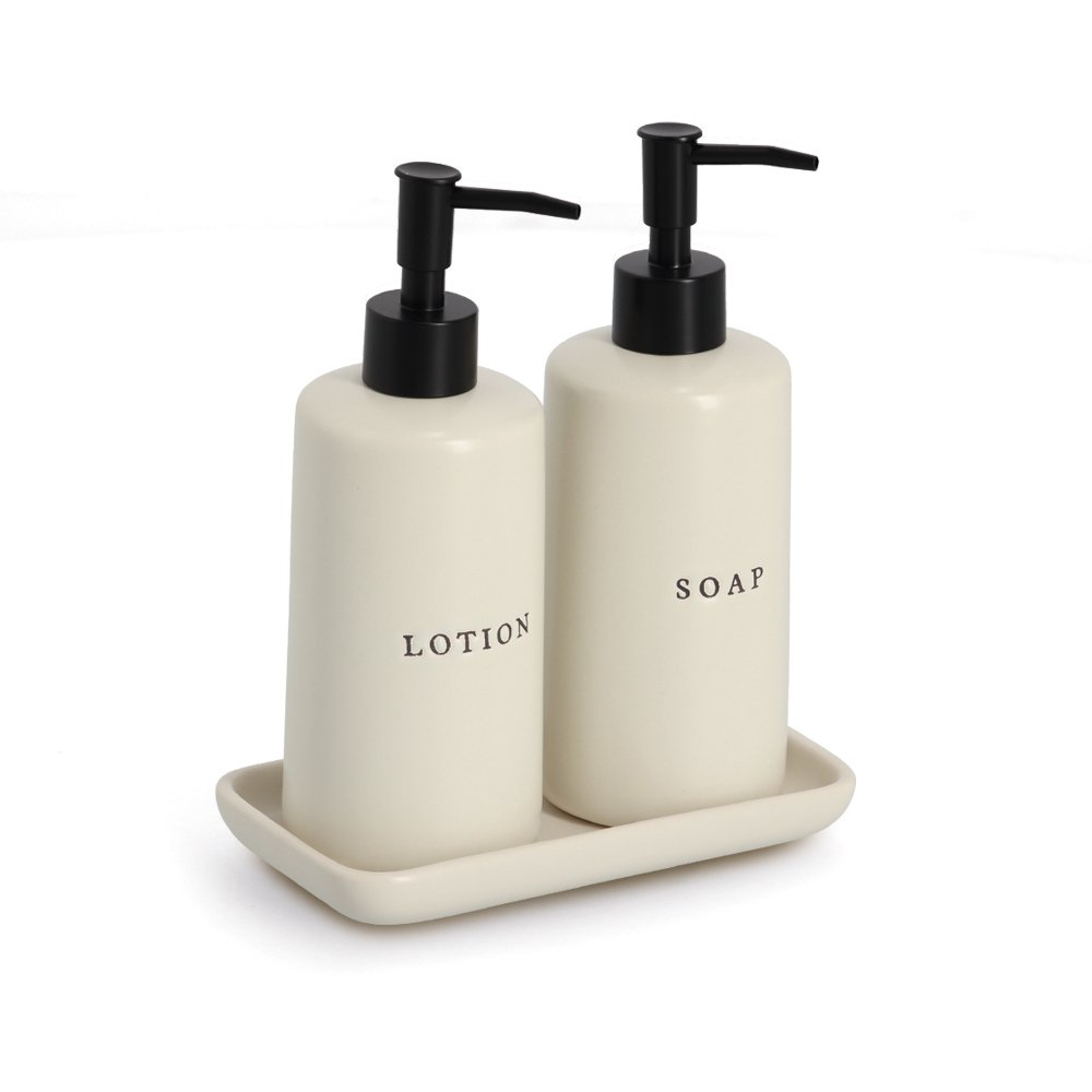 zeller-present-bad-seifenspender-set-keramik-3-tlg-soap-lotion image 1