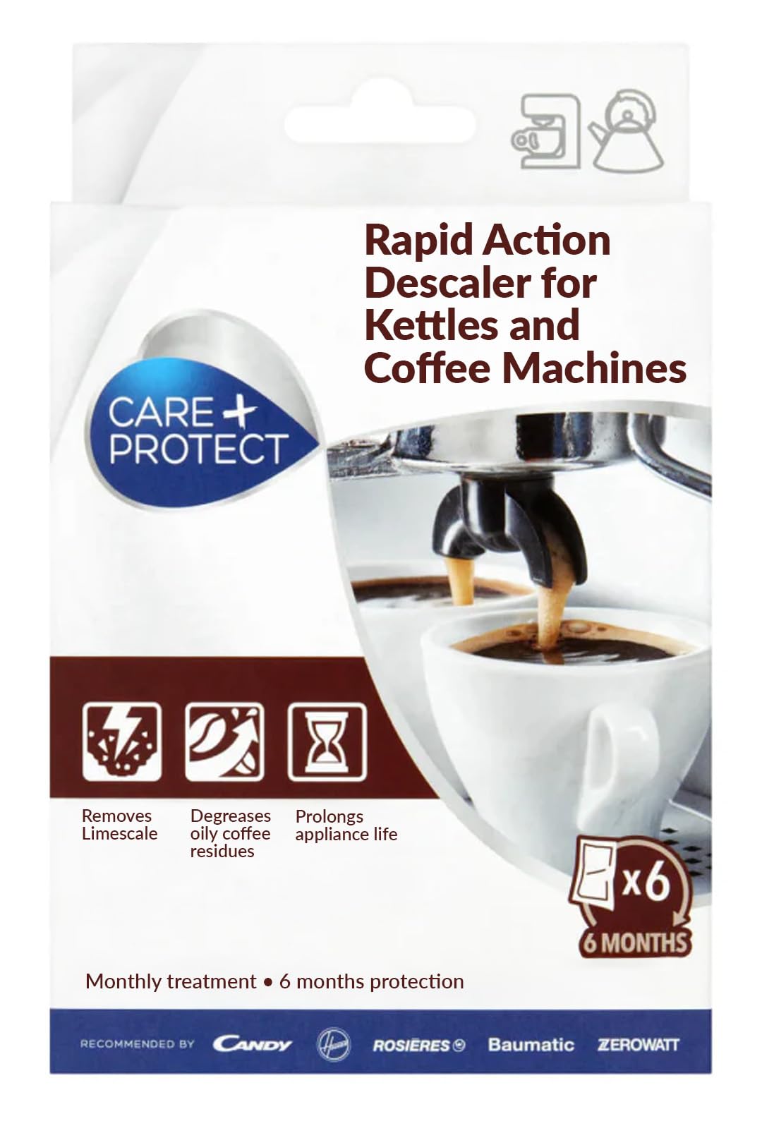 care-protect-kaffee-entkalker-pulver-f-r-kaffeemaschine-6-beutel image 1