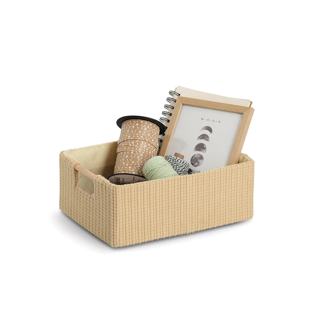 zeller-present-home-living-aufbewahrungskorb-apricot-baumwolle-holz image 2