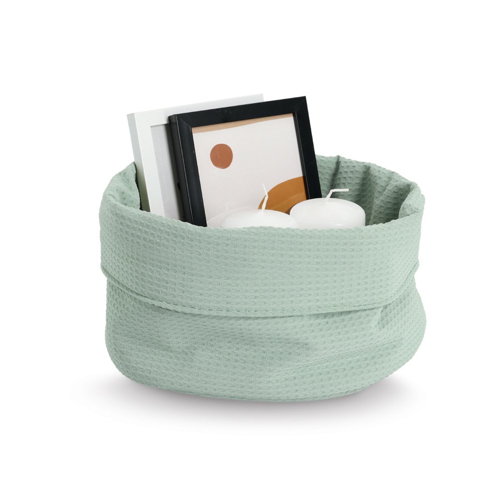 zeller-present-home-living-aufbewahrungskorb-waffelpiqu-mint-2 image 3