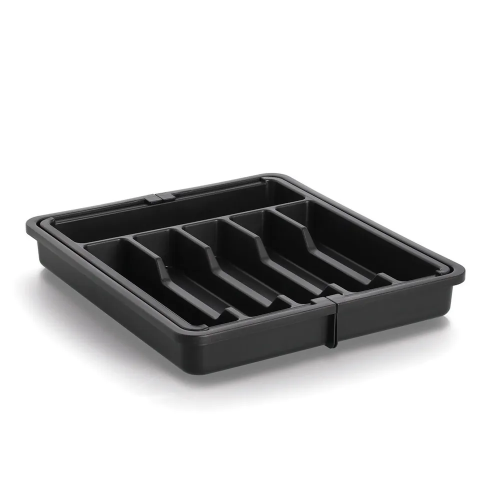 zeller-present-k-che-besteckkasten-ausziehbar-kunststoff-schwarz-8-f-cher image 1