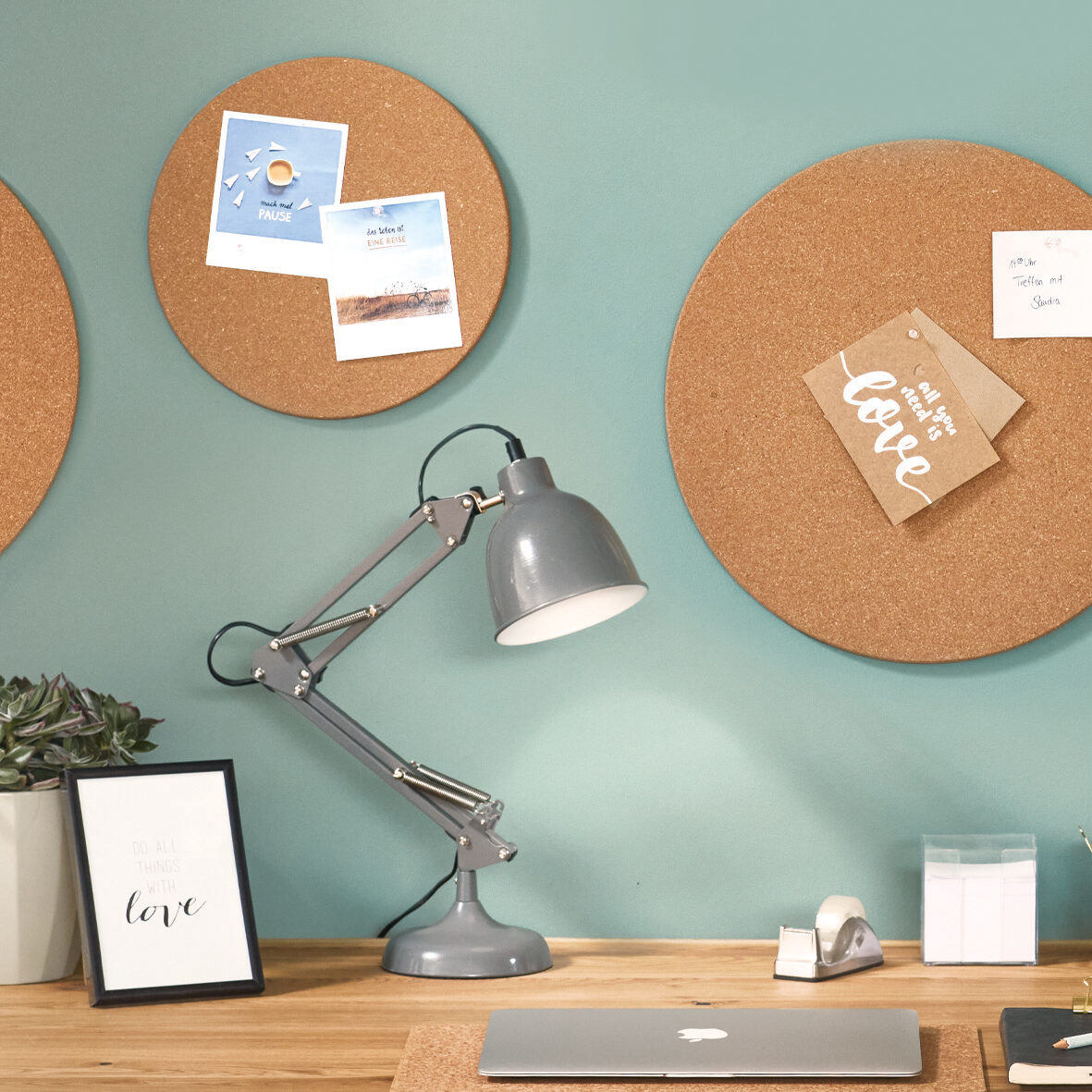zeller-present-office-pinboard-kork-rund-mit-pins image 6
