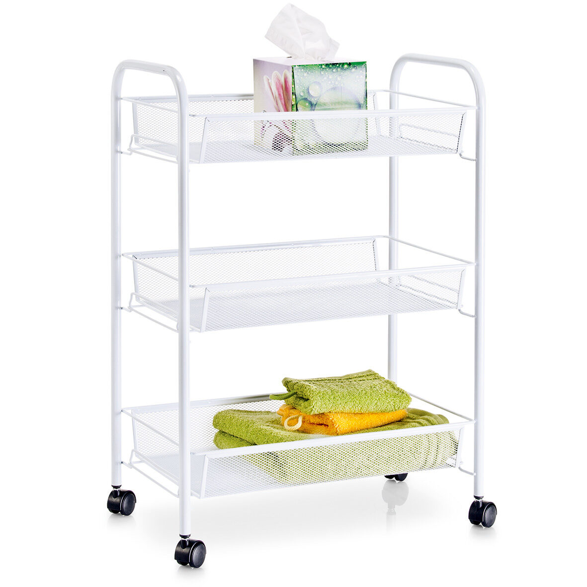 zeller-present-home-living-rollwagen-mesh-wei-3-etagen image 2