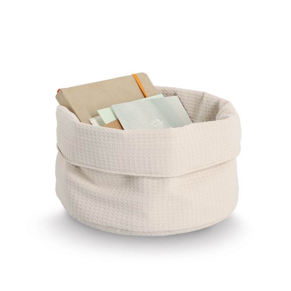 zeller-present-home-living-aufbewahrungskorb-waffelpiqu-creme-polyester image 2
