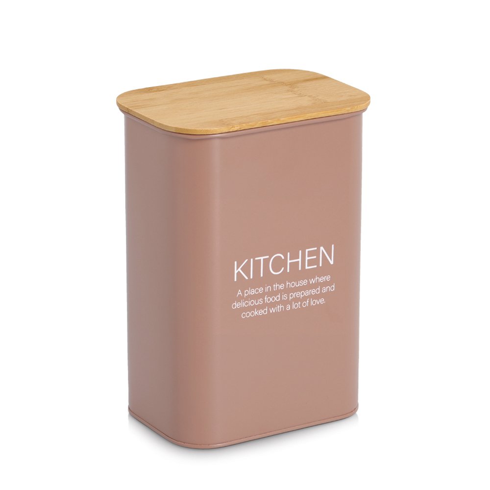 zeller-present-k-che-vorratsdose-kitchen-3500-ml-bambusdeckel-rosa image 1