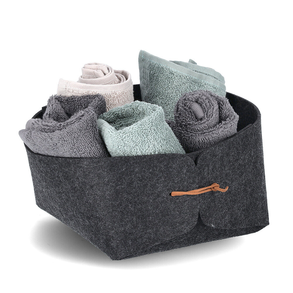 zeller-present-home-living-aufbewahrungskorb-filz-box-anthrazit-flach image 2