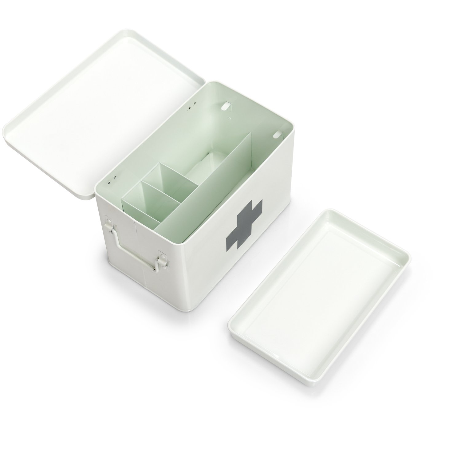 zeller-present-medizinbox-metall-wei-mit-5-f-chern image 2
