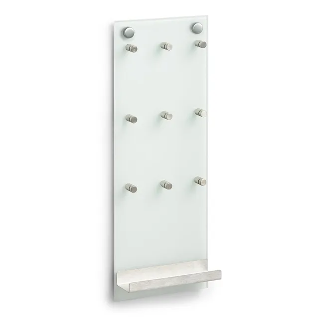 zeller-present-k-che-schl-sselboard-glas-edelstahl-9-haken image 1