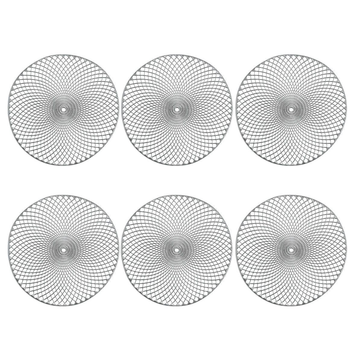 zeller-present-table-platzset-mandala-6er-silber-pvc image 1