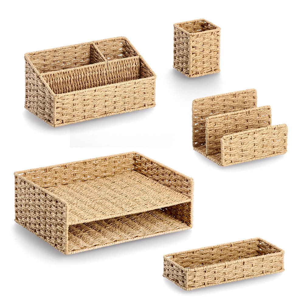 zeller-present-office-stiftehalter-papiergeflecht-natur image 2