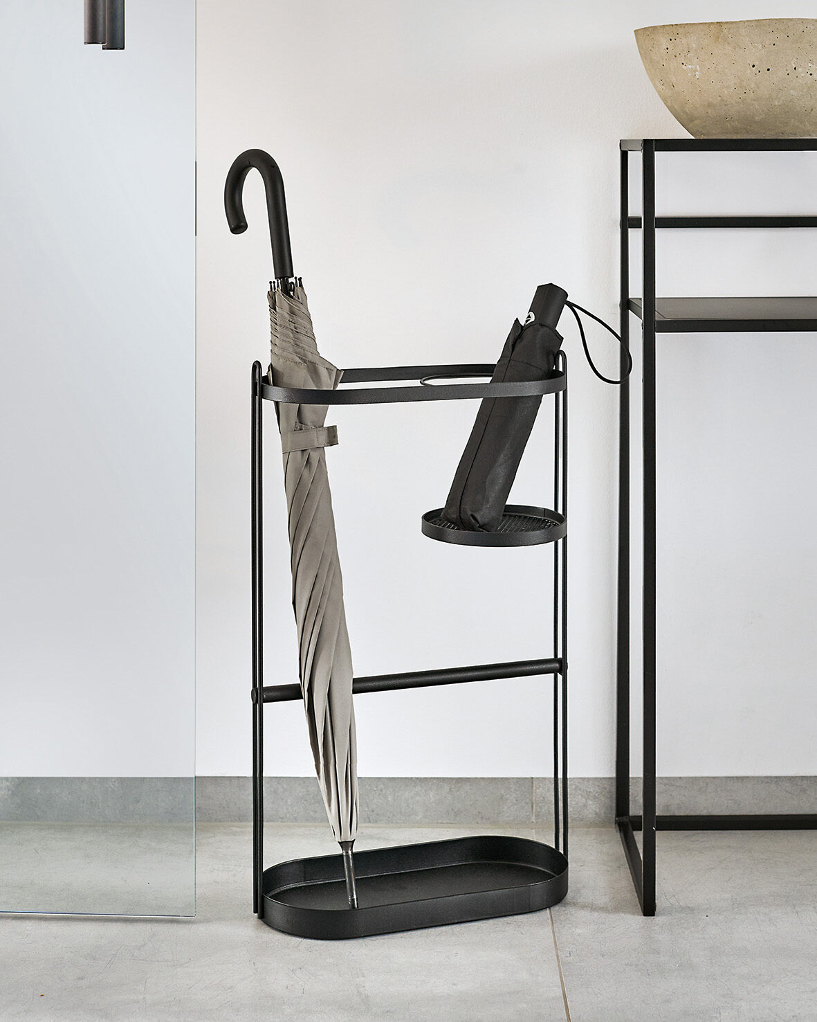 zeller-present-home-schirmst-nder-metall-schwarz-tropfschalen image 3