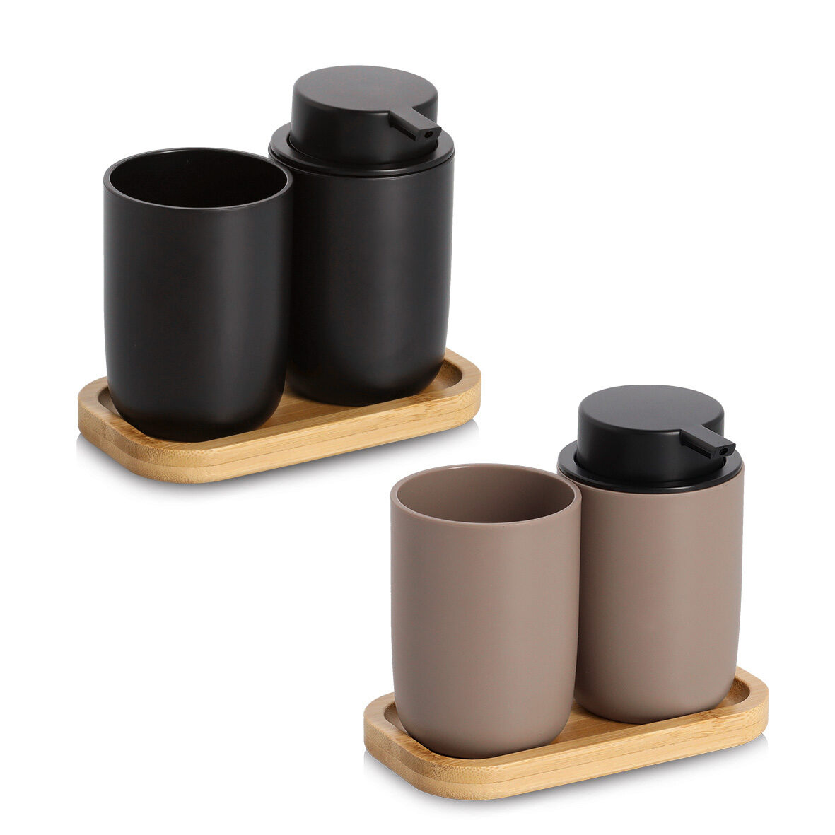 zeller-present-home-living-bad-accessoires-set-3-tlg-mattschwarz-bambus image 2