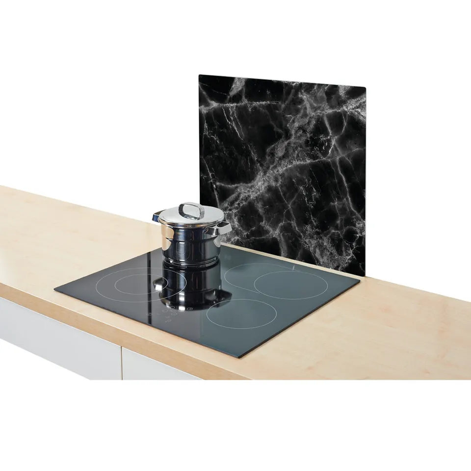 zeller-present-k-che-marmor-herdabdeckplatte-glas-schwarz image 1