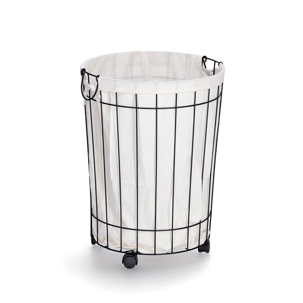zeller-present-home-living-w-schekorb-mit-rollen-schwarz image 1