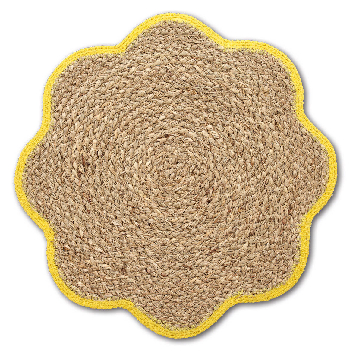 zeller-present-table-platzset-grasgeflecht-gelb-bl-tenform image 1