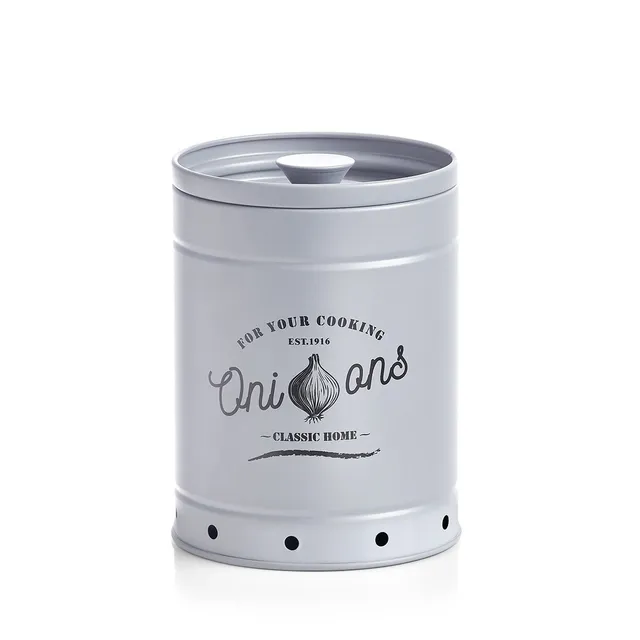 zeller-present-zwiebel-vorratsdose-metall-grau image 1