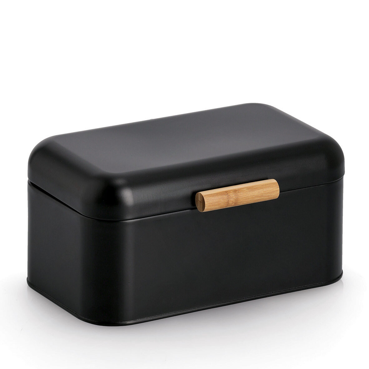 zeller-present-k-che-brotkasten-metall-bambus-schwarz-retro image 1