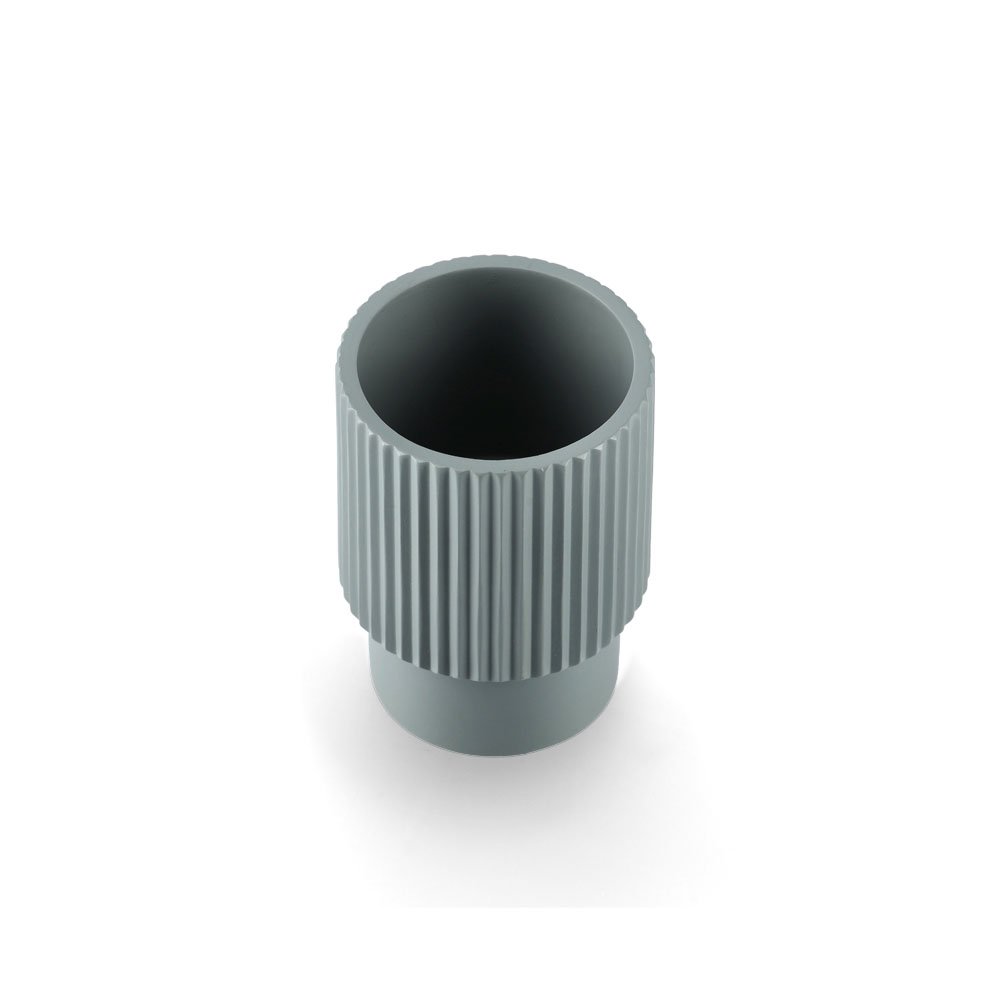 zeller-present-bad-zahnputzbecher-stripes-polyresin-salbei-rillen image 4