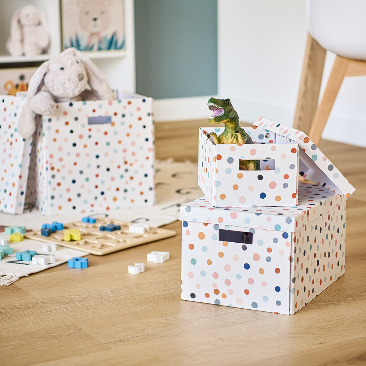 zeller-home-living-aufbewahrungsbox-dots-karton image 4