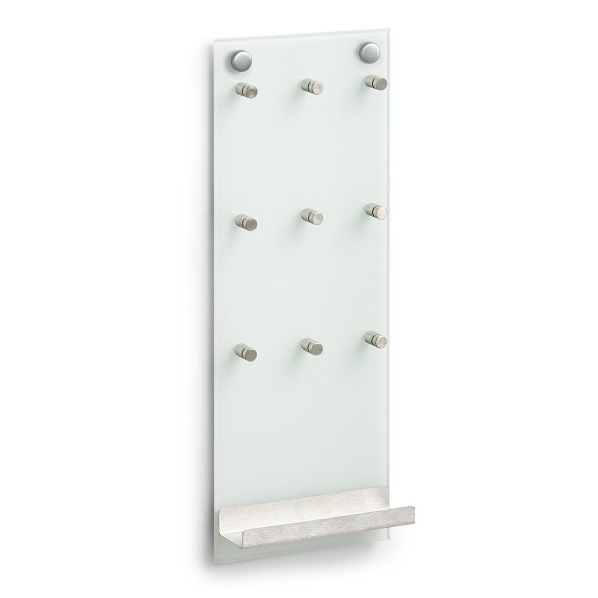zeller-present-k-che-schl-sselboard-glas-edelstahl-9-haken image 1