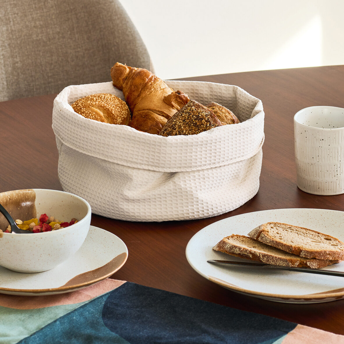 zeller-present-home-living-aufbewahrungskorb-waffelpiqu-creme-polyester image 6