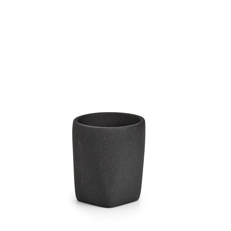 zeller-present-dark-stone-zahnputzbecher-schwarz-polyresin image 1