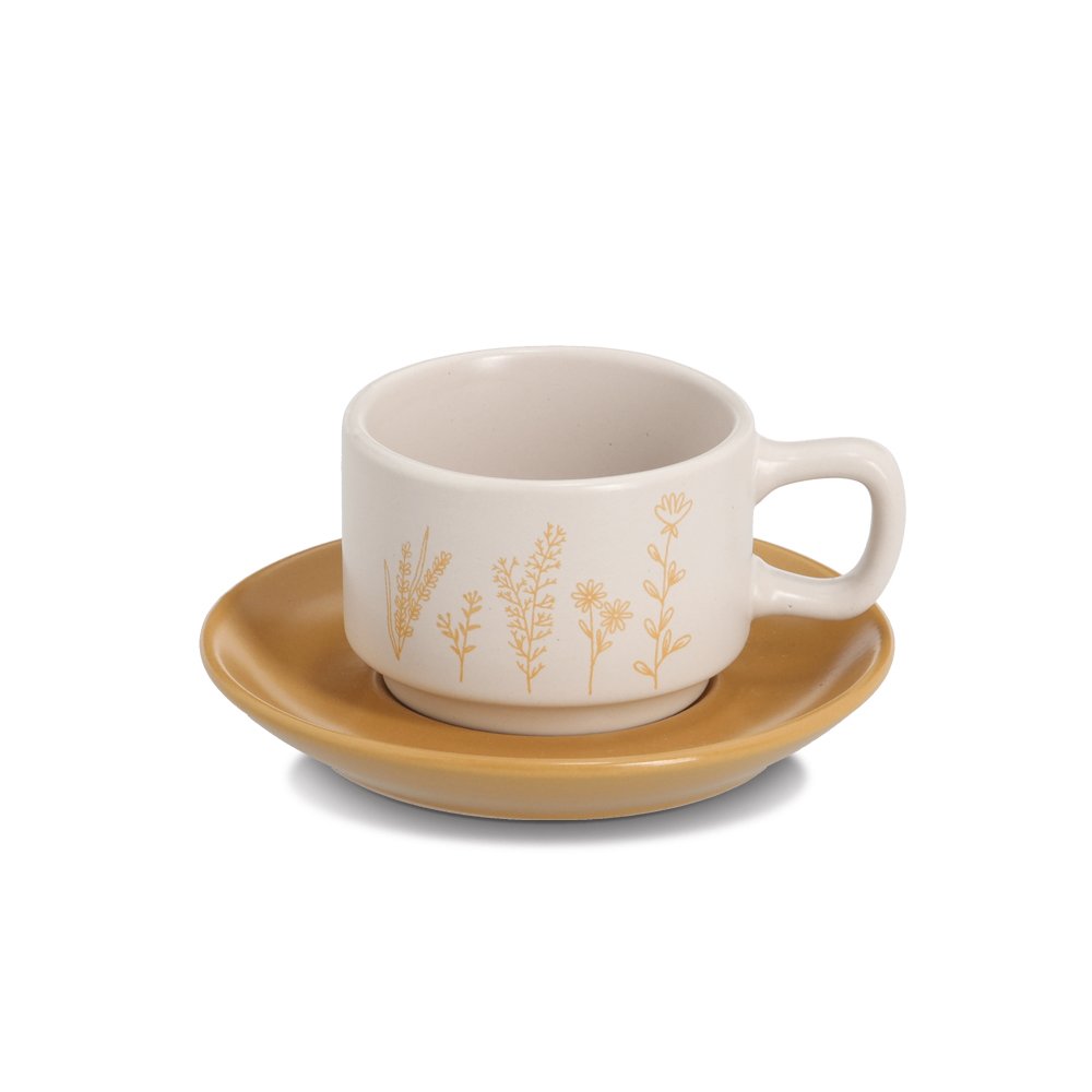 zeller-present-k-che-flowers-espresso-set-8-tlg-steingut-floral image 2