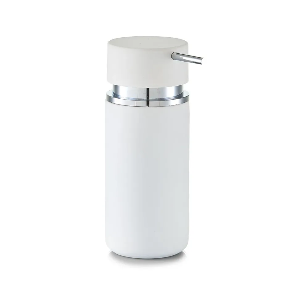 zeller-bad-seifenspender-rubber-keramik-wei-300-ml image 1