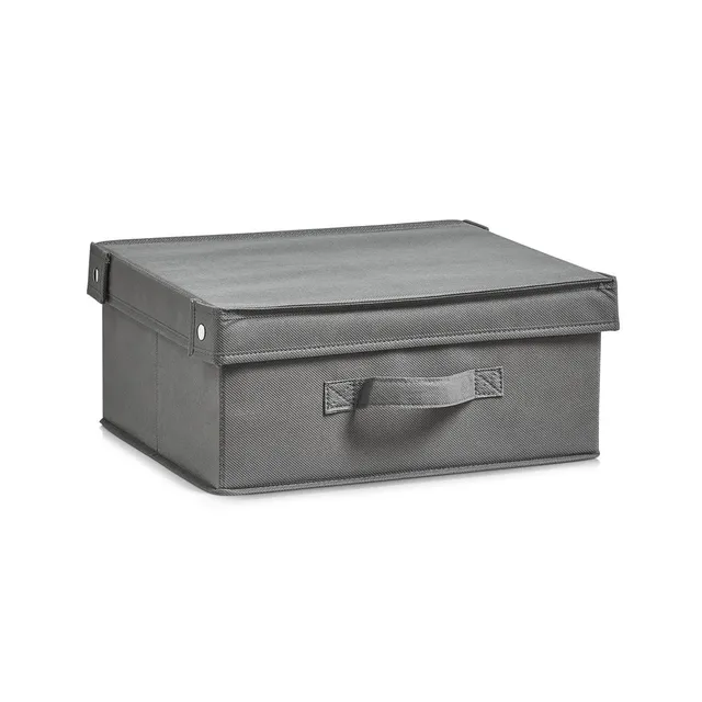 zeller-present-k-che-aufbewahrungsbox-mit-deckel-vlies-grau image 1