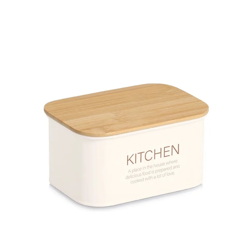 zeller-present-k-che-kitchen-vorratsdose-1200ml-wei-bambusdeckel image 1